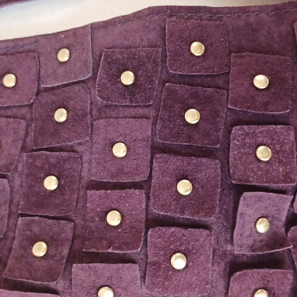 Worth sleeveless vest genuine leather suede Outerwear round neck cropped brown M - Picture 3 of 11